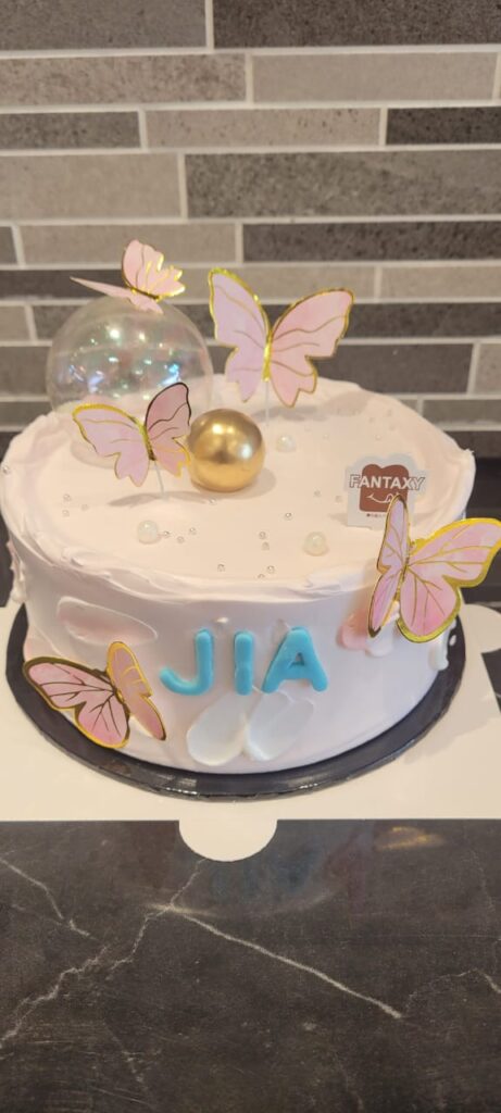 Pink Butterfly Customize Cake